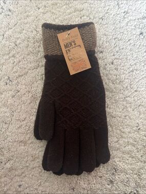 Men's Brown Knit Gloves NWT
